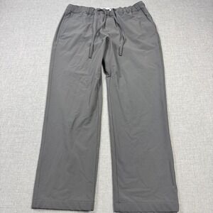 Peter Manning Track Pants Mens 34x26 Gray Nylon Stretch Elastic Waist Drawstring